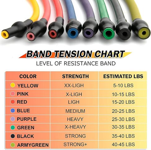 Exercise Resistance Bands with Handles, Comfortable and Non-Slip Handles with Door Anchor and Storage Bag, Professional Workout Bands for Physical Therapy, Strength Training in Saudi Arabia