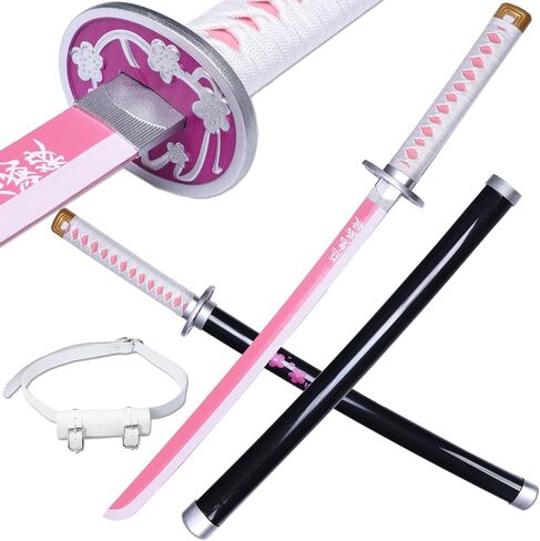 Demon Slayer Sword 30inch Cosplay Sword Rengoku Kyoujurou Sword Tokitou Muichirou Sword Original Texture, Wide Selection of Styles (guyin-78cm-lihualuo) in Saudi Arabia