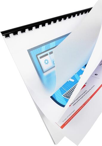 CR21-12141618BK أمشاط تجليد بلاستيكية 21 حلقة بسعة 25-145 ورقة، الحد الأقصى للورق مقاس A4، 1/2 بوصة. 9/16 بوصة، 5/8 بوصة، 11/16 بوصة أسود متعدد المقاسات عبوة من 80 قطعة in Kuwait