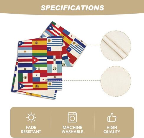 Artoid Mode National World Flag Banner Hispanic Heritage Month Table Runner, Seasonal Spanish Latin Flags Kitchen Dining Table Decoration for Home Party Decor 13x72 Inch in Saudi Arabia
