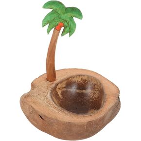 LALAFINA Coconut Candle Stand Coconut Shell Candle Holders Tropical Decor Coconut Candles for Table Centrepieces for Tiki Luau Decorations Coconut Votive Candle Holders