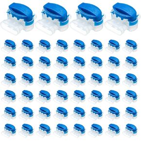 TOODOO 180 Pieces 3 Way Wire Connectors Locks Wire Connectors Electrical IDC 314-box Wire Connectors Self-Stripping Pigtail Connectors for 22-14 AWG Cables Robotic Lawn Mowers Irrigation Application