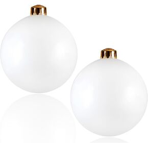 Large Inflatable Decorative Balls 2 Packs, Big Christmas Balls, Outdoor Garden Party Arrangement Ball, Wedding Festivals Christmas Ornaments，Hanging Holiday Yard Balls Reusable (Silver, 14")