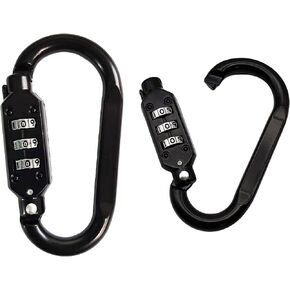 Combination Carabiner Lock，3 Dial Digit Combo D-Ring Clip Locking for Cable Loop,Helmet,Chain Link