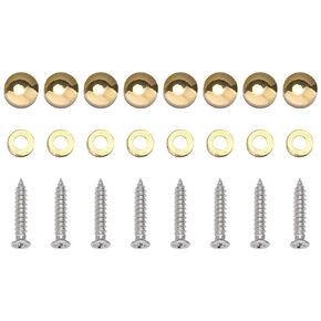 SHANOER 8 Pcs 10mm Dia Brass Mirror Screws with Decorative Cap Cover Golden Finish (Cap Diameter 9.3mm)