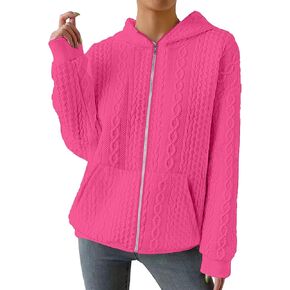 TBA Zip Up Cardigan Sweatshirts for Women Long Sleeve Lightweight Hoodie Oversized Casual Hoodies Sweater Fashion Jackets