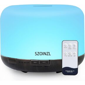 500ML Essential Oil Diffuser with Remote Control, BPA Free Ultrasonic Aromatherapy Diffuser with Auto Shut-Off Function,Cool Mist Humidifier for Office Home