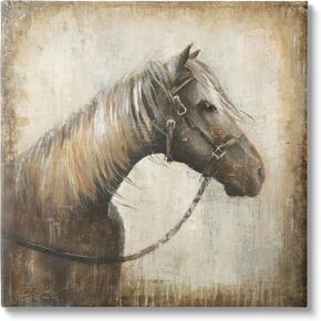 Stupell Industries Vintage Horse Painting Canvas Wall Art Design by Liz Jardine