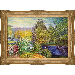 La Pastiche MON1855-FR-6996G24X36 زاوية الحديقة في Montgeron مع نسخة زيتية مطلية يدويًا بإطار ذهبي فيكتوري، 24X36، متعدد in Kuwait