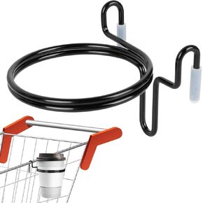 Shopping Cart Cup Holder Portable Cup Holder Shopping Cart Drink Holder Stainless Steel Cup Holder for Hanging Coffee Cup Drink Cups Tapered Cup
