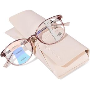 OPTOFENDY Progressive Multifocal Reading Glasses for Women Men, TR90 Blue Light Computer Readers Anti Glare/Eyestrain