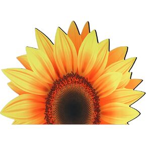 Sunflower Shape Bathroom Rug Non-slip Bath Mat Door Mat Decorative Sunflower Rug Water Absorbent Cute Bathroom Mat Entrance Sunflower Welcome Mat for Outdoor Indoor Kitchen Bath Shower Room, 27.6 Inch