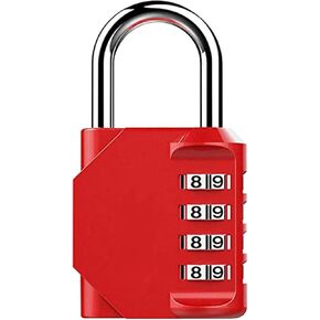 Combination Lock 4 Digit, Resettable Locker Lock,Waterproof Metal Combination Padlock for School Gym Locker, Sports Locker, Fence, Toolbox, Gate and Storage- Easy to Use and Set (Silver)
