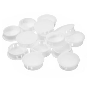uxcell 35mm/1.38" Plastic Hole Plugs, 16Pcs Flush Type Panel Round Snap in Fastener Knockout Locking Plugs for Furniture Insert End Caps Panels, Brown