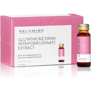 Relumins Beauty Glutathione Drink- Helps Reduce Visibility of Dark Spots, Brightens and Firms Skin, Boosts Skin Collagen Content, Increases Skin Moisture - Pomegranate Flavor Ten 50mL Drinks