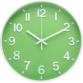 Wall Clock 12 Inch Orange Modern Simple Quartz Decorative Clock Non-Ticking Silent Battery Operated Round Wall Clocks for Living Room Bedroom Kitchen Office Classroom