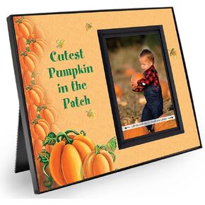 Pumpkin Picture Frame Design by Expressly Yours! | Sweet Fall Photo Frame for Halloween and Pumpkin Patch Photos | Holds 3.5 x 5 Photo | Tabletop Display in Kuwait
