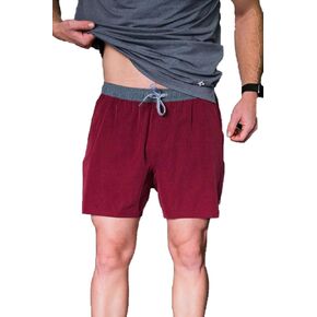 Burlebo Men's Athletic Workout Shorts with Built-in Liner (Maroon - White Camo, Large)