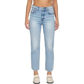 DAZE Women's Straight Up High Rise Straight Leg Denim Jeans