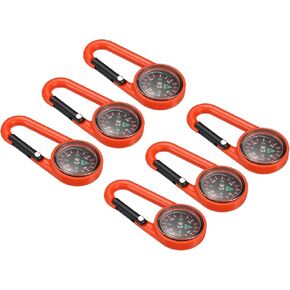 PATIKIL Keychain Compass, Camping Compass with Buckle for Hiking Hunting Travelling Party Favors