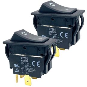 2-Piece Set HY60E Rocker Switch 4-Pin 20A 125V (ON - Off)