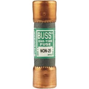 Bussmann NON-25 Low-Voltage Cartridge 250V, General Purpose Fuse One-Time 25 Amp 250 V K5 Ferrule Ld, Pack of 1, No Color