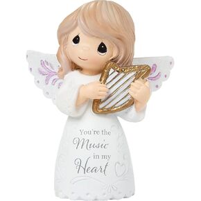 Precious Moments Muscial Angel Figurine | You’re The Music in My Heart Resin Figurine | Angel Gift | Angel Home Decor