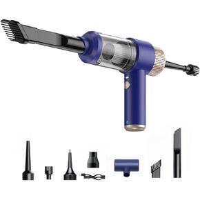 Portable Handheld Vacuum with High Power Brushless Motor, Super Suction Cordless Car Vacuum Cleaner Support Dust Suction & Air Blower & Hand Pump & Inflatable for Car, Pet and Home Cleaning