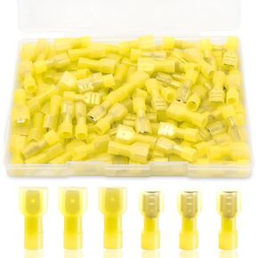 160PCS Spade Connector Kit, 22-10AWG Quick Disconnect Wire Connectors, Nylon Insulated Spade Terminal Connectors Male and Female