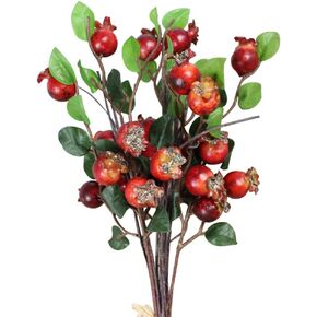 HEALLILY Group of 5 Pomegranate Berries Bouquet Floral Artificial Flowers Pomegranate Berries Branches Artificial Rosehip Berries Simulation Pomegranate Fruit Floral Decor