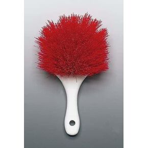 Utility Brush with 8" Handle, Nylon bristles, White
