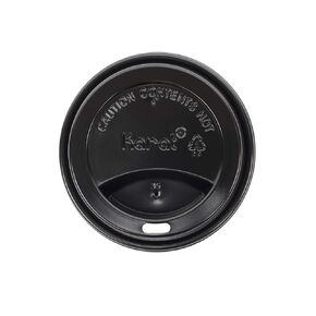 Karat 10-24 oz. Coffee Cup Sipper Dome Lid - Black (90mm) - 1,000 ct