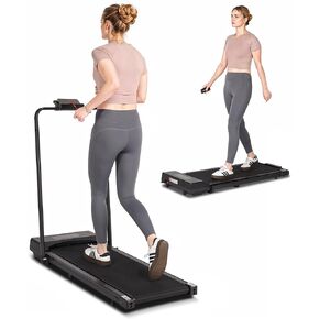 Treadmills for Home Treadmill with Handbar 2 in 1 Under Desk Treadmill with LED Display Remote Control Device Holder 0.5-6 MPH Foldable Treadmillfor Home with 265 LBS Weight Capacity 2.5 HP Mtor