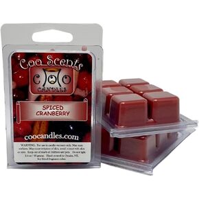 3 Pack Soy Blend Spiced Cranberry Highly Scented Coo Candles Wickless Candle Bar Wax Melts - Great for Christmas and Holidays