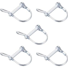uxcell Shaft Locking Pin w Ear - 6mm x 35mm Coupler Pin for Farm Trailers Wagons Lawn Garden in Arch Round 5Pcs