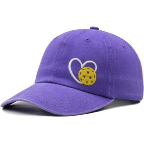Pickleball Hat with Gift Box, Pickleball Gifts for Women Men, Adjustable Embroidered Heart Pickleball Baseball Cap