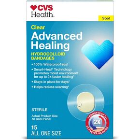 CVS Health Clear Advanced Healing Hydrocolloid Spot Bandages, 15 CT
