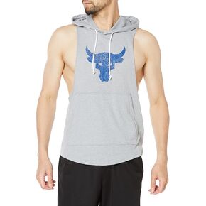 Under Armour Men's Project Rock Sleeveless Athletic Hoodie Shirt (US, Alpha, X-Large, Regular, Regular, Grey)