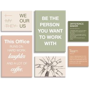 YEOION Office Inspirational Wall Art,Teamwork Canvas Wall Art for Office,Motivational Office Wall Decor,Positive Quotes Wall Decor for Office