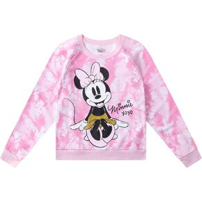 Disney Minnie Mouse Girls Fleece Long Sleeve Pullover Sweatshirt for Big Kids