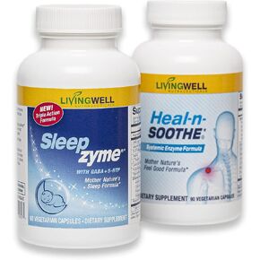 HEAL-N-SOOTHE & Sleepzyme Bundle - 60 Count - Natural Sleep Aid, Sleep Supplement with Natural Melatonin for Adults