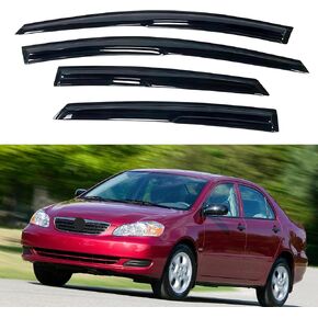 Window Visor Compatible with Toyota Corolla 2003-2008, Rain Guard Tape-On Extra Durable Sun Wind Air Side Vent Window Deflector, 2003 2004 2005 2006 2007 2008