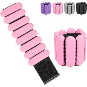 Ankle Weights for Women Men kids, Adjustable Silicone Wrist Weighted Bracelet for Wearable Arm & Leg Weights Set for Walking, Yoga, Swimming, Cardio, Aerobics, Gym Set of 2 (1Lb Each)