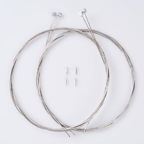 Stainless steel bike brake cables, bike brake cord core,MTB,Road bike brake cables set，include Free Cable End Crimps Kit，4pcs… (MTB -1.7M), Standard size, argent