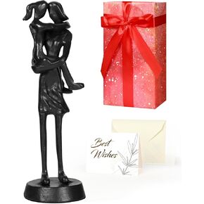 Mom Birthday Gifts from Daughter - Iron Mother Daughter Figurines,Handcrafted Mom and Daughter Metal Statue Love Sculpture Decoration Gifts for Mom Birthday Christmas