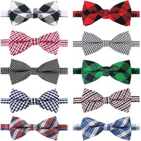KOOLMOX Cat Bow Tie, 20 Adjutable Dog Collar with Bowtie Plaid, Dog Bowtie Cat Bowtie Dog Bow Ties Dog Bowtie for Medium Small Puppy Large Dogs Costumes Pet Neck Bows Dog Dresses for Small Dogs Girl