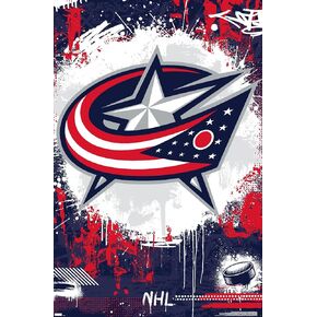 Trends International NHL Columbus Blue Jackets - Maximalist Logo 23 Wall Poster, 22.37" x 34.00", Premium Unframed Version