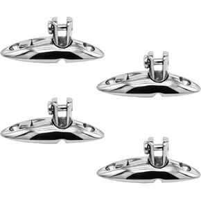 4PCS Bimini Top Quick Release Swivel Hinge, 316 Stainless Steel Bimini Top Mount Hardware, Marine Bimini Canopy Quick Release Connector Pin with Screws, Deck Side/Top Mount, Silvery