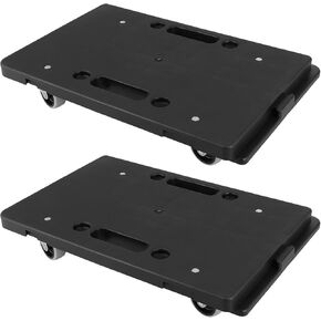LANIAKEA 2 Pack Furniture Dolly, Small Dolly with Wheels, 16.3 x 11 inch Furniture Moving Dolly 4 Wheels Heavy Duty Mini Dolly, Portable Flat Dolly Moving Cart for Moving, 500 Lbs Capacity (Black)