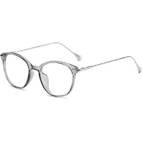 LJCZKA Blue Light Blocking Glasses Women Men Retro Round Eyewear Frame Computer Cat Eye Glasses Clear Lens Eyeglasses